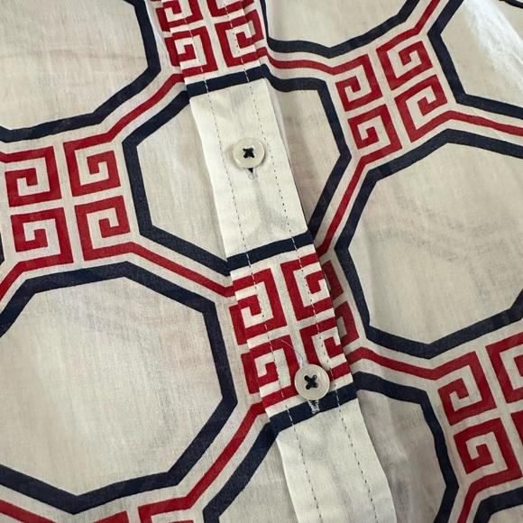 Tizzie Loafers Shirt Button Down Geometric Cotton Shirt - Picture 9 of 11